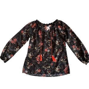 Floral, Boho Long Sleeve Top, Sz XS